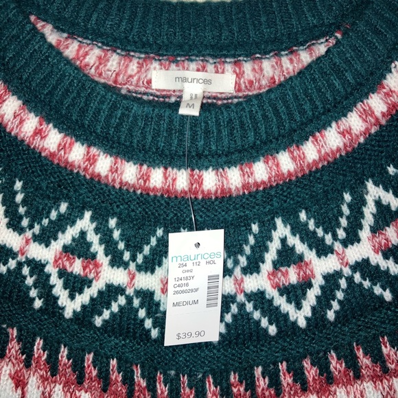 NWT Maurice’s fair isle sweater M medium Christmas holiday winter - Picture 2 of 2